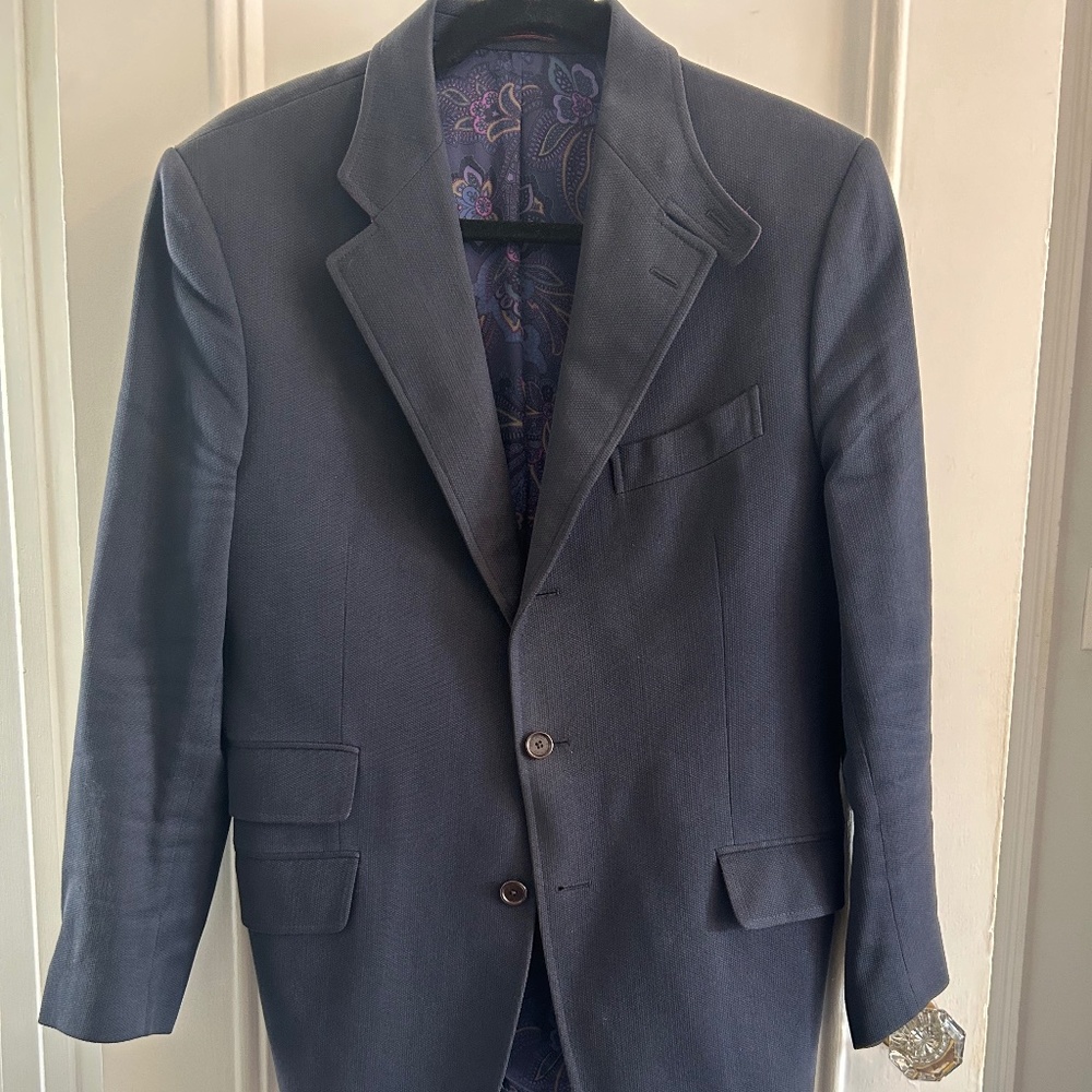 Etro 100% Cotton Navy Blazer